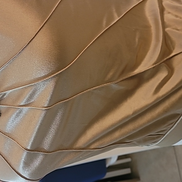 Beige/tan top with black lace trim spaghetti strap top with tie on side Size S - Picture 8 of 11